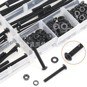 10.9 Grade Alloy Steel M4 Button Head Socket Cap Screws Nuts Washers Kit 200 Pieces - Product Image 3