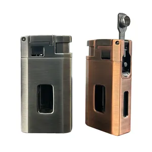 2023 Hot Selling Cigar Lighter with Punch Cutter Direct Factory Wholesale Windproof Cigar Lighter Combo Gift Set