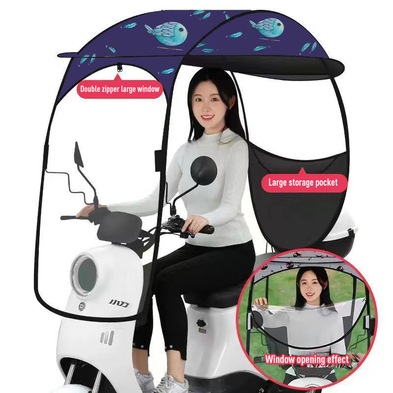 Motorcycle Umbrella Windproof Sun Protection Rain