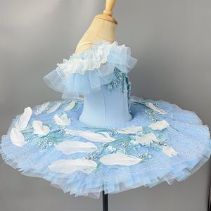 Tutú de <span class=keywords><strong>Ballet</strong></span> Profesional para Niñas, Falda de Tul con Plumas para Actuaciones de Danza - Product Image 2