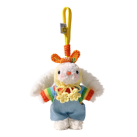 Porte-clés en peluche Lapin à oreilles porte-clés sac à dos souple pendentif cadeau de mariage pour Couples-breloques de sac en gros et accessoires de lanière