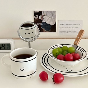 Taza de Cerámica con Diseño de Cara Sonriente de Dibujos Animados Estilo Coreano, 201-300 ml, Resistente al Calor, para Uso Doméstico, Desayuno, <span class=keywords><strong>Café</strong></span> y Jugos - Product Image 4