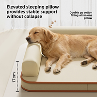 Canapé-lit pour chien imperméable, doux et écologique, pour chats et chiens, housse amovible et lavable, résistant aux griffures et aux morsures, toutes saisons, forme carrée