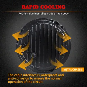 7w עגול מלאך עיניים 7 אינץ 'הוביל פנס רכב 24v אביזרים לרכב עם אור לבן עבור כביש 12v - Product Image 5