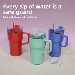 Vaso de Plástico Creativo de Alta Apariencia, de Una Sola Capa, con Asa, de 22oz, Simple, para Coche, Oficina, para Mujeres - Product Image 3