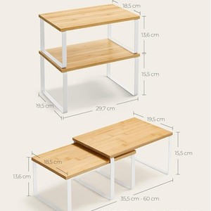 Étagère de rangement de cuisine empilable, lot de 2, pour l'organisation du comptoir - Product Image 2