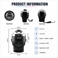 Nouveau phare antibrouillard laser de 3 pouces pour Nissan Rogue 2008-2016, projecteur LED avec support, triple couleur, faisceau haut et bas, kit de modernisation