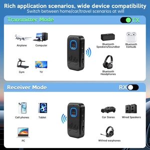 RT10 Nuevo Adaptador Bluetooth Auxiliar para Coche, Mini Transmisor y Receptor <span class=keywords><strong>de</strong></span> Audio Bluetooth 6.0 Portátil y Manos Libres - Product Image 3