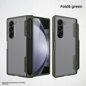 Coque de téléphone avec support latéral à ressort intégral (couverture complète) pour Samsung Fold 6, dos transparent et design assorti aux couleurs. - Product Image 3