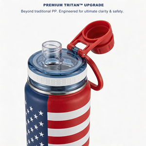 Botella de Agua Deportiva de 18 oz con Logotipo Personalizado, Tapa Tritan, Regalo para Fanáticos del Fútbol, Bandera Nacional Impresa, Aislada al Vacío - Product Image 3
