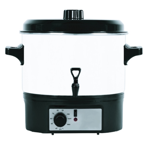 Белая эмалированная кастрюля 16 л, электроварка, стерилизатор пищи, подогреватель вина с краном