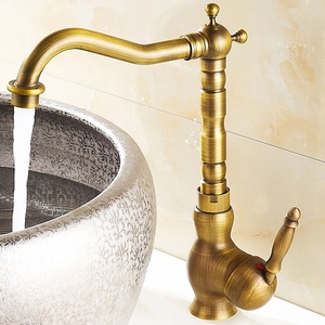 Grifo de Lavabo Moderno de Estilo Antiguo, Grifo Monomando de Cobre Cepillado, Mezclador de Agua para Lavabo de Baño - Product Image 4