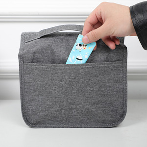 Trousse de toilette populaire avec fermeture éclair et crochet, grande capacité, portable pour l'extérieur, pour hommes et femmes, style coréen simple, pour rangement de cosmétiques - Product Image 4