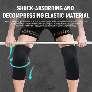थोक शुल्क 5 मिमी नायलॉन घुटने की आस्तीन भारोत्तोलन संपीड़न घुटने का ब्रेक स्पोर्ट्स सेफ्टी गार्ड जिम पावरलिफ्टिंग - Product Image 2