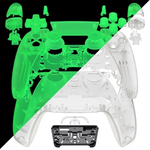 Pour manette PS5 BDM-030/040/050 : Kit complet de coque avec boutons et pavé tactile, coque de remplacement DIY luminescente dans le noir, plaque avant et arrière. - Product Image 2