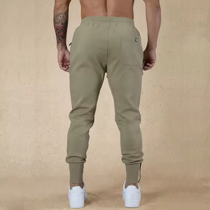 Manufacture Custom Logo Sportswear High Elastic <strong>Cuffed</strong> Tapered Cotton Men Athletic <strong>Joggers</strong> With Zipper Pocket Run Pants for Men - Product Image 4