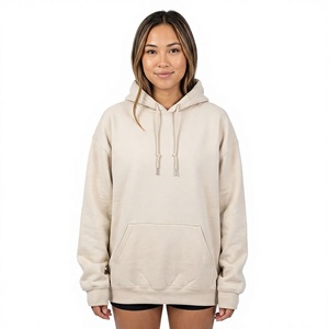 Sweat-shirt à capuche unisexe surdimensionné 100% coton molletonné, couleur unie, pull décontracté avec poche, coupe classique, idéal pour l'automne - Product Image 2