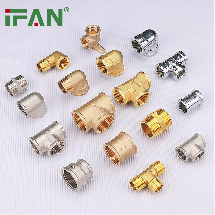 IFAN Factory Price Fittings Brass Stainless Steel Materials Gold Sliver Thread All Types Brass Pipe Fitting
