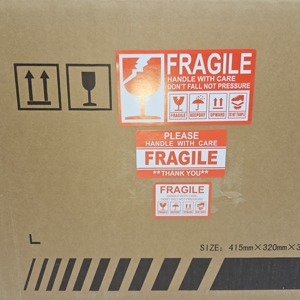 custom red <b>color</b> fragile warning packaging label for carton - Product Image 6