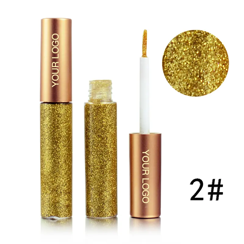 Professional Glitter Cosmetics 10 Color Waterproof Shimmer Pigment Silver Gold Metallic Glitters Makeup Liquid Eyeliner
