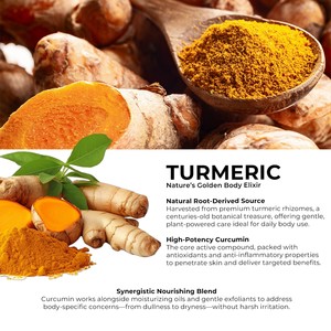 Lotion Corporelle Éclaircissante au Curcuma Pur Bio, Crème <span class=keywords><strong>Hydratante</strong></span> Apaisante Végane pour Femmes, Atténuation des Taches Brunes, Vente en Gros - Product Image 2