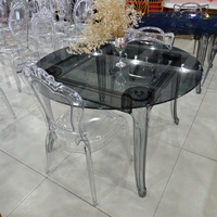 Nouvelle conception de tables d'appoint pour chambres à coucher, plateau en verre transparent, table ronde, petite table basse en acrylique, meubles