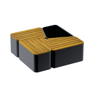 Combinación de banco de hierro forjado para exteriores con jardinera, negro, contemporáneo, para patio, de pie, duradero, YS85153 - Product Image 3
