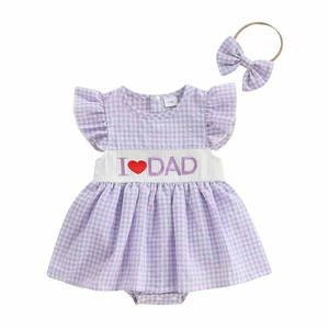 Body de bebé <span class=keywords><strong>con</strong></span> mangas volantes pequeñas y gorro, mono casual bordado de una pieza para niña - Product Image 3