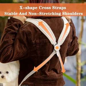 Sac à dos de transport portable pour animaux de compagnie de grande capacité sac de voyage confortable en coton pour animaux de compagnie fermeture sécurisée à pression mode pour les petits respirants - Product Image 6