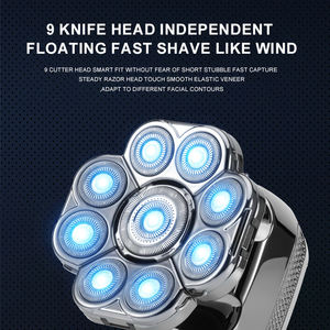 Komingdon afeitadora electrica hombres 9D impermeable 5 en 1 todo Metal eléctrico rotativo afeitadoras máquina multifuncional cabeza afeitadoras - Product Image 6