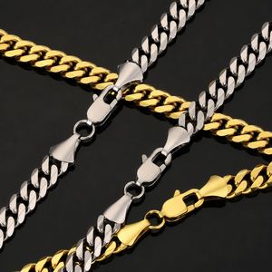 Collier gourmette Miami Cuban Link en acier inoxydable plaqué or rose véritable 14 carats, plaqué or, coupe diamant, 3/5/6/8 mm, pour hommes et femmes - Product Image 3