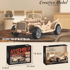 Saggio fatto da te assemblare auto giocattolo in legno tirare indietro modelli di auto Creative giocattoli in legno - Product Image 5