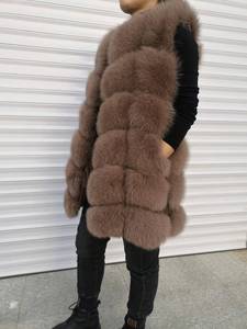 <span class=keywords><strong>Gilet</strong></span> en fourrure de renard véritable à capuche pour femmes 2021 # <span class=keywords><strong>Gilet</strong></span> d'hiver pour filles et femmes, veste en fourrure tendance - Product Image 3