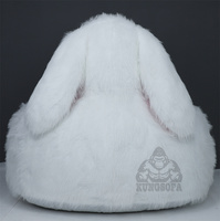 Canapé-lit gonflable géant en fourrure de lapin 2XL, nouveau canapé-lit gonflable de luxe, grand canapé moelleux, animaux, fauteuil lapin