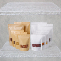 Custom Plain Brown Kraft Paper Bag Resealable PE Stand up Pouch for Food Packaging