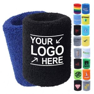 Custom Logo Breathable Cotton Wrist Sweatbands Sports Tennis Sweat Absorbent Support with Protection Customizable - Product Image 1