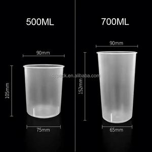New <b>Plastic</b> PP Frosted Matted Hard Fat <b>Cups</b> 16oz 24oz 500ml 700ml Custom Logo Disposable <b>Plastic</b> PP <b>Cup</b> with Cover - Product Image 4