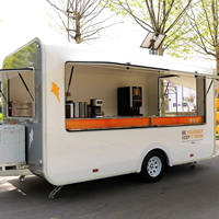 Nouvelle remorque de camion de restauration homologuée pour la route avec cuisine mobile pour la vente de snacks et de frites, idéale pour les entreprises de restauration.
