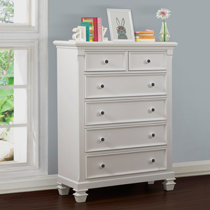 Cómoda de Madera Maciza Blanca con 6 Cajones, Espaciosa Cómoda para Dormitorio para Almacenamiento de <span class=keywords><strong>Ropa</strong></span>, Mueble de Madera Versátil para Uso en el Hogar y Hoteles - Product Image 3