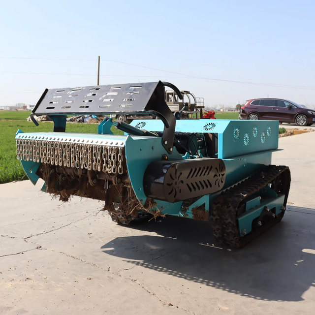 Crawler Lawn Mower With Flail Cutter, Forestry Equipment, 16Hp Diesel, Remote Control Tracked Mower for Brush/Weeds