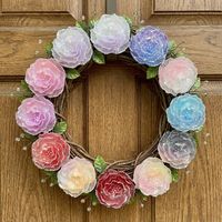 Clip à cheveux, étui de téléphone, porte-clés, thème floral, artisanat DIY, technique de colle coulante faite à la main, double rose luminescente, effet feu d'artifice