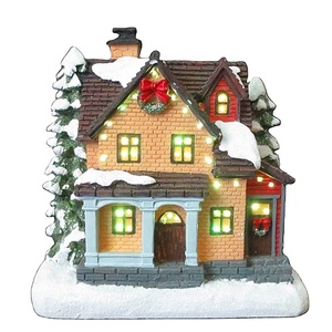 Stile europeo Micro paesaggio resina musica luminosa piccola casa decorazione della casa Desktop natale vestire ornamenti - Product Image 2