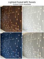 Panneau mural décoratif cannelé en PVC WPC fluorescent lumineux moderne avec éclairage LED pour projets commerciaux intérieurs