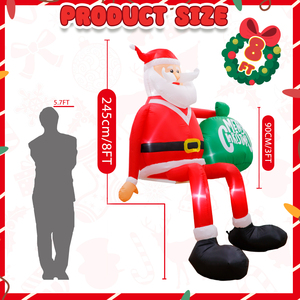 OurWarm Décorations de Noël Gonflables Père Noël de 2,4 m avec Lumières LED, Classiques pour Intérieur/Extérieur, Jardin, Maison, Style Enfant, Sacs de 1 kg - Product Image 3