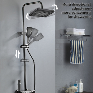 Wall Mounted Piano <strong>Shower</strong> Set 4 Functions Rainfall <strong>Shower</strong> Faucets Mixer Hot and Cold Bathroom <strong>Shower</strong> <strong>System</strong> - Product Image 5