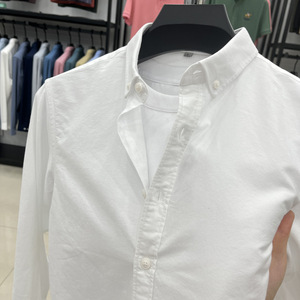 Chemise habillée pour homme en coton 100% respirant, anti-boulochage, à manches longues, tissée, décontractée, avec logo personnalisé, printemps-automne, vente en gros - Product Image 4