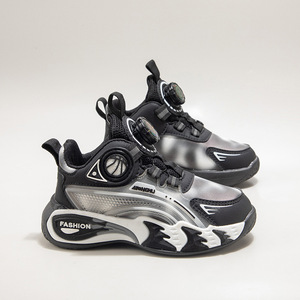 Chaussures de basketball pour adolescents, garçons et filles, en PU respirant et léger, avec fermeture à bouton rotatif, tendance sportive, nouvelle collection automne - Product Image 4