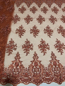 Tissu en tulle tissé perlé à la mode, avec broderie de sequins mécaniques, <span class=keywords><strong>dentelle</strong></span> pour robes, mariage et jouets - Product Image 2