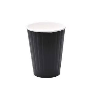 일회용 에스프레소 컵 뜨거운 음료 누수 없음 이중 벽 양각 종이 커피 컵