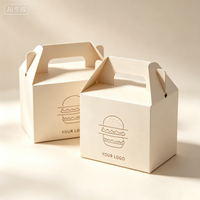 Emballages alimentaires en gros pour hamburgers, poulet frit, boîtes à collation en papier avec poignées, boîtes à hamburger, frites, boîtes à déjeuner